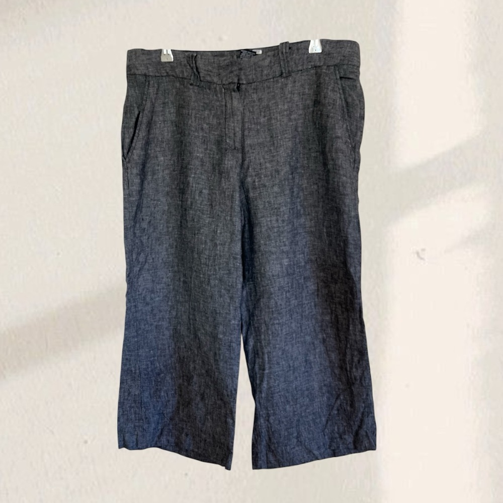 Willi Smith 100% Linen summer casual cvacation capri gray Linen Pants